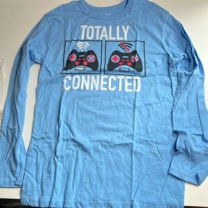 NWT Children’s Place Totally Connected Gaming Long Sleeve Tshirt Blue Size L